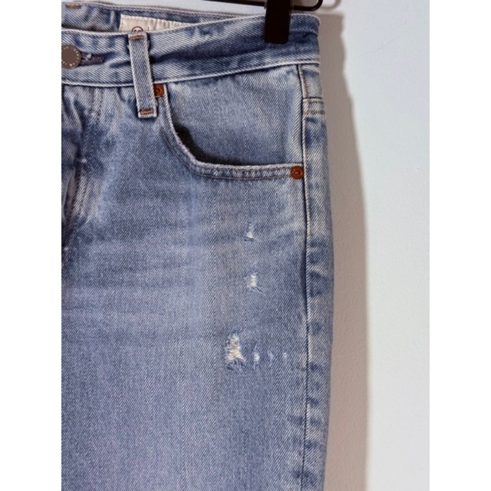 AG Adriano Goldschmied Kinsley High Rise Pop Crop Jeans 28R Lt Wash Distressed - Picture 8 of 16